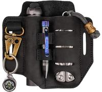 Ytfhg-Viperade Pj13 Plus - Pochette Multifonction Pour Ceinture - Edc Pocket Organizer Pour Homme - Fourreau En Cuir Avec Porte-Clé - Étui Multifonction Pour Leatherman