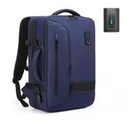 YTFNJUYH Sac à dos extensible de compression sous vide pour homme de grande capacité pour voyage d'affaires et randonnée avec fente pour ordinateur portable (bleu avec pompe)