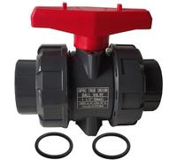 YTFSA Vanne à bille Union en PVC, 1-1/2" (DN40) True Union Robinet à boisseau sphérique à débit complet, joint torique ASTM EPDM, évalué 200 psi, robinet à boisseau sphérique en PVC avec prise