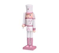 YTFSKFUI Casse-noisette en bois rose - 30 cm - Grand casse-noisette à paillettes - Décoration de Noël traditionnelle - Soldat créatif pour cheminée