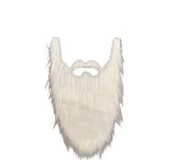 YTFSKFUI Fausse barbe blanche de 40 cm de long avec corde élastique réglable, fausse moustache de Père Noël réaliste fantaisie pour Halloween et cosplay, blanc, Standard Code