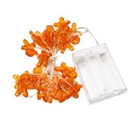 YTFSKFUI Guirlande lumineuse de Noël en forme de bonhomme en pain d'épices - 5 m - 50 LED - Fonctionnement à piles - Blanc chaud - Pour maison, fête, chambre à coucher