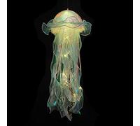 YTFSKFUI Lampe méduse à suspendre, alimentée par piles, en plastique pour décoration de maison, anniversaire, fête sur le thème de l'océan,jaune