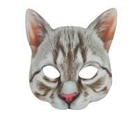 YTFSKFUI Masque de chat réaliste et duveteux, impression numérique, masque thérian pour Halloween, cosplay, accessoire de maquillage, accessoire de costume, fête d'animaux, Halloween, Pâques, carnaval