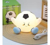 YTFSKFUI Veilleuse de football rechargeable par USB, lampe en silicone avec 3 niveaux de luminosité et minuterie, convient pour décoration de chambre à coucher