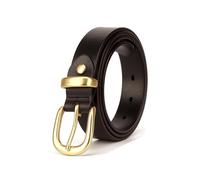 YTGHBIML Ceinture de Boucle en cuivre Simple Ceinture en Cuir véritable Ceinture en Cuir de Cuir de Vache Boucle de poube à Boucle Polyvalente Ceinture de Jean Facile à Porter la Ceinture pour Hommes