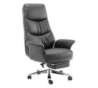 YTGHBIML Chaise de bureau pivotante ergonomique en cuir avec dossier réglable et repose-pieds rétractable, expérience confortable
