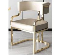 YTGHBIML Chaise de salle à manger nordique rembourrée en cuir avec pieds en métal, chaises de cuisine à dossier bas, chaise de salle à manger ergonomique