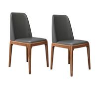 YTGHBIML Lot de 2 chaises de salle à manger en similicuir pour salle à manger du milieu du siècle, chaises d'appoint avec pieds en noyer, chaises de cuisine simples