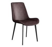 YTGHBIML Lot de 2 chaises de salle à manger sans accoudoirs en cuir PU avec pieds en acier au carbone - Chaise de cuisine ergonomique du milieu du siècle