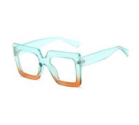YTGHBIML Lunettes de Cadre Montures de Lunettes carrées Monture de Lunettes Bicolore Transparente Anti-lumière Bleue Montures de Lunettes pour Femmes Lunettes à Grande Monture élégantes Mode