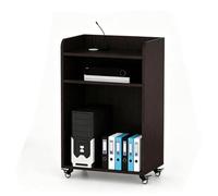 YTGHBIML Support de pupitre Roulant Mobile avec 2 étagères de Rangement, chaire de présentation, Podium Professionnel Ergonomique avec roulettes(Svart)