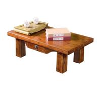 YTGHBIML Table d'appoint rectangulaire en bois massif, table basse vintage, tables basses de méditation, tables de sol pour balcon, fenêtre flottante, salon de thé