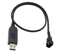 YTgilo Manchon adaptateur USB en maille tressée USB vers câble Boost 4 broches en maille 12 V pour boîtier d'ordinateur, ventilateur pour cordon d'alimentation, console de jeu, récepteur AV, routeur