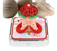 YTGOCN Calendrier 3D Bloc-notes 2026 | Bloc-Notes Art 3D en Forme de Rose,Carnet à Feuilles Détachables Sculpté avec Éclairage LED et Coffret Acrylique pour Planificateur Enregistreur Suivi Habitudes