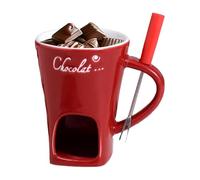 YTGOCN Tasse À Fondue Au Chocolat | Réchaud Résistant à la Chaleur - avec Fourchette Coupe pour Fondre Le Chocolat,pour Fromage, Beurre, Dessert, Boisson, Dîner, Mariage, Fête et Anniversaire