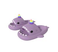 YTHSPNZE Gardons De Nuages De Requin, Mignonnes Pantoufles De Requin Dessin Animées De Ganters Extérieurs Intérieurs Pour Femmes Hommes ， Couple De Douche À Bout Ouvert Sandale-Licorne violet-42-43