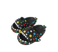 YTHSPNZE Gardons De Nuages De Requin, Mignonnes Pantoufles De Requin Dessin Animées De Ganters Extérieurs Intérieurs Pour Femmes Hommes ， Couple De Douche À Bout Ouvert Sandale-polka point noir-44-45