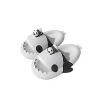 YTHSPNZE Shark Pantoufles, Nouveauté Funny Cloud Shark Pantoufles, Antidérapant Quick Dry Shark Pantoufles, Eva Starlight Shark Pantoufles-Panda géant-38 à 39