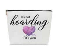 Ythuil Trousse de maquillage au crochet, cadeau pour les amateurs de crochet, tricoteurs, cadeaux de tricot au crochet pour femme, ce n'est pas de la thésaurisation si c'est du fil au crochet, trousse