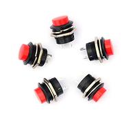 Ytian 5Pcs 250V A C/3A SPST Commutateur a Bouton-Poussoir Rond a Bascule momentane Rouge