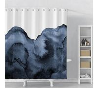 YTITILUCK Rideau de Douche imprimé Brouillard de Montagne Rideau de Douche de Salle de Bain avec Crochets Rideaux de Bain en Tissu Polyester décor esthétique 160x160cm carré-Rideau-de-Douche