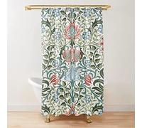 YTITILUCK William Morris Rideau de Douche Plante Verte Ensemble de Rideaux de Douche pour Salle de Bains Tissu Décoratif Rideau de Bain 150Wx183Lcm Salle de Bains-Douche-Rideau
