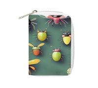 YTLKGFP Étui de rangement en cuir pour cartes de crédit - Atlas d'insectes - Avec fermeture éclair - Pour homme et femme - 16 x 11,4 cm - Contemporain, Atlas des insectes, 6.3 x 4.5 inch, Contemporain
