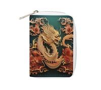 YTLKGFP Étui de rangement en cuir pour cartes de crédit, motif dragon chinois imprimé, porte-cartes pour homme et femme, 16 x 11,4 cm, contemporain, Dragon Chinois Fond, 6.3 x 4.5 inch, Contemporain