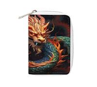 YTLKGFP Étui de rangement en cuir pour cartes de crédit, porte-cartes de crédit, imprimé dragon chinois, étui pour cartes de crédit pour homme et femme, 16 x 11,4 cm, contemporain, Motif dragon, 6.3 x