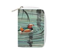 YTLKGFP Étui de rangement en cuir pour cartes de crédit - Style chinois - Motif canards mandarins - Pour homme et femme - 16 x 11,4 cm, Canards mandarins de style chinois, 6.3 x 4.5 inch, Contemporain