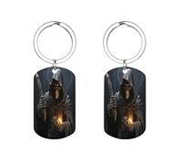 YTLKGFP Porte-clés personnalisé en métal avec motif de faucheuse pour clés, sac à dos, tirettes et plus encore, faucheuse sinistre, 5,1 x 2,8 cm, Faucheuse, 2 * 1.1 inches