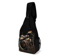 YTLKGFP Sac à dos à bandoulière imprimé pour homme et femme, sac de poitrine pour le travail, les voyages, la randonnée, Batterie, 8" x 4" x 15", Sac à bandoulière