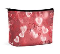 YTLKGFP Trousse de maquillage en cuir synthétique avec fermeture éclair - Étanche - Grande capacité - Motif cœur - Pour femme