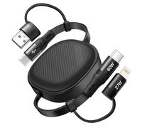 YTLUSN 5 en 1 Cable Multi Chargeur, PD 60W Câbles Universel USB A/C vers USB C/Lightning Charge Rapide Câble Rétractable Multi Embout pour iPhone 16/15/14/13 Pro Max/SE/iPad/CarPlay