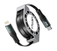 YTLUSN Cable USB C vers Lightning PD 27W, Rétractable Cable iPhone Charge Rapide de Synchronisation de données Câble [certifié MFi] pour iPhone 14/13/12/11/11 Pro/XS/XR/X/8,1.2M