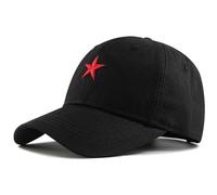 YTNKIV Big Head Hat XXL Casquette de baseball unisexe surdimensionnée Chapeau de grande tête respirant Plus 23,6 "- 25,5" (60-65 cm), Étoile noire et rouge, 8