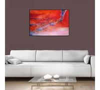 ytonghao Zao Wou-Ki « Terre rouge - 16.01.2005 » Peinture sur toile Art mural Affiches et impressions abstraites Œuvres d'art modernes Décoration d'intérieur 60x90cm Sans cadre