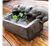 YTOOZ Adorable jardinière de cochons avec Trou de vidange, décoration de Jardin de Statue de Cochon d'extérieur, Sculpture d'animaux Vintage pour la Maison, Le Jardin, la pelouse, l'accent artisti