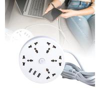 Ytp326 Carte d'alimentation universelle avec 5 prises et 3 ports USB 15 cm (B, taille unique)