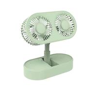 Ytp439 Petit ventilateur de bureau USB silencieux - 3 vitesses, rotation à 360° réglable, gadgets de table de 14 cm pour bureau (vert, 15,1 x 6,8 x 7,7 cm)