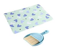 YTPAFK Lot de 3 tapis de cage pour cochon d'Inde avec outils de nettoyage, literie lavable et absorbante pour petits animaux, 70 x 90 cm, balai et pelle à poussière pour cochons d'Inde, lapins