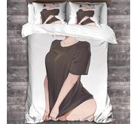 YTPONBCSTUG 2B Parure De Lit 3 Pièces Nier Automata Housse De Couette Et Taie d'oreiller en Microfibre De Coton Confortable Et Douce King（220x240cm）