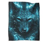 YTPONBCSTUG Couverture De Loup Couverture en Micro Polaire Ultra-Douce pour Animal Couverture en Flanelle De Animal Imprimée Numériquement 40x50inch(100x130cm)