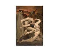 YTPONBCSTUG Impression Sur Toile Dante And Virgil in Hell Tableau Moderne De peinture à l'huile Art Déco Murale Images Pour Salle De Séjour，Chambre À Coucher