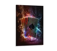 YTPONBCSTUG Modern Artwork Poker on Canvas Wall Art Ready to Hang for Living Room Bedroom Home Decorations Wall Decor 24x36inch(60x90cm)