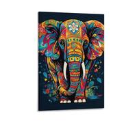 YTPONBCSTUG Tableau Toile Eléphant d'Asie Moderne Art Poster Decoration Pour Le Maison,Salon,Chambre,Cuisine 12x18inch(30x45cm)