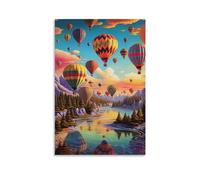 YTPONBCSTUG Tableau Toile Montgolfière colorée Moderne Art Poster Decoration Pour Le Maison,Salon,Chambre,Cuisine 08x12inch(20x30cm)