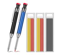 YTRRE Ensemble de crayons de charpentier en métal solide pour marqueur à trou profond avec mines de recharge, outil de marquage du bois, porte-mines à trou profond