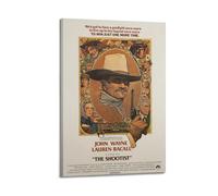 YTRWOEGF John Wayne The Shootist Poster décoratif sur toile vintage pour salon, chambre à coucher, 20 x 30 cm, style cadre